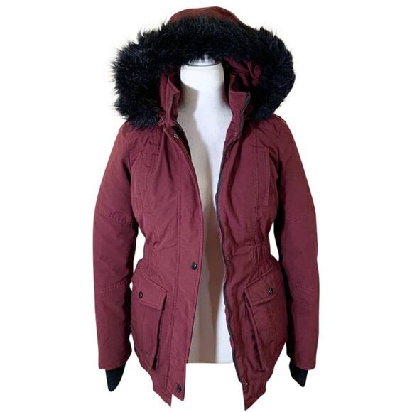 Express Red Down Puffy Jacket size XS - Picture 1 of 13